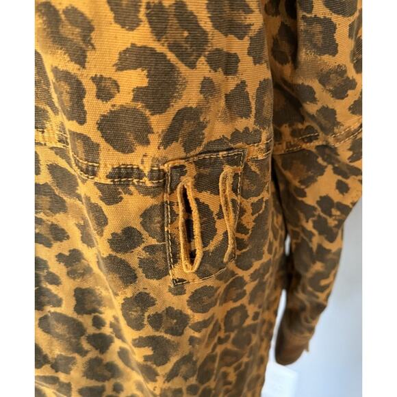 Anthropologie Pilcro Camo Leopard Jacket Sz XLP Utility Shacket Streetwear Style - Picture 5 of 15